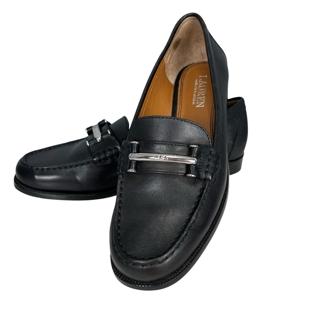 Lauren Ralph Lauren Flynn Black Leather Driving Loafers Size 8 M